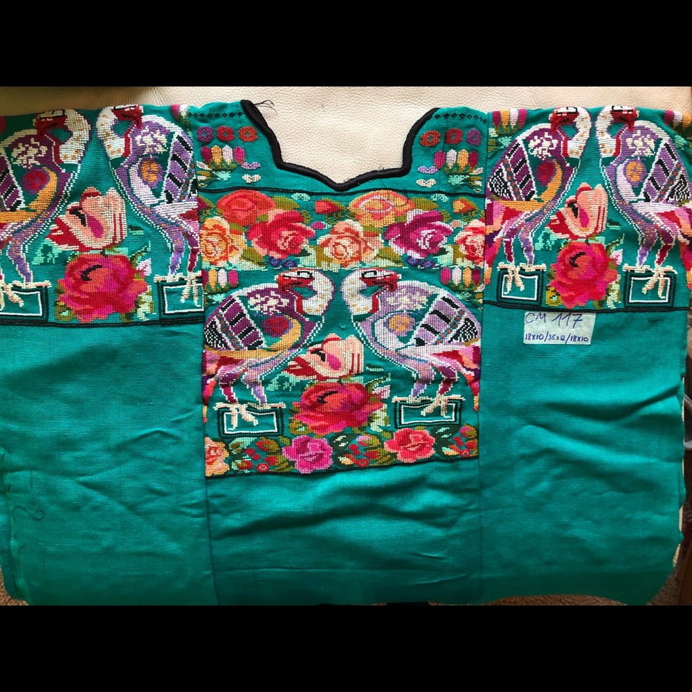 Unique Floral Vulture Huipil